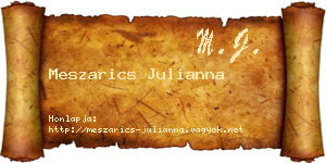 Meszarics Julianna névjegykártya